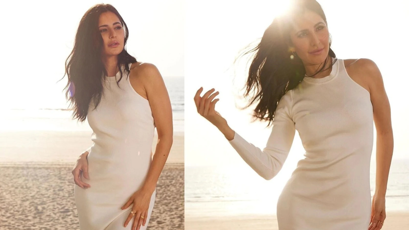 Katrina Kaif poses on the beach in white, Anushka Sharma, Ranveer Singh praise her 'beauty'