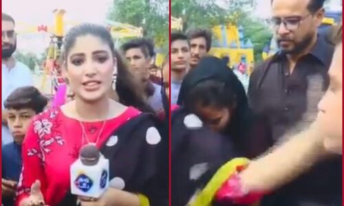 Pakistani reporter slaps boy for allegedly heckling her.