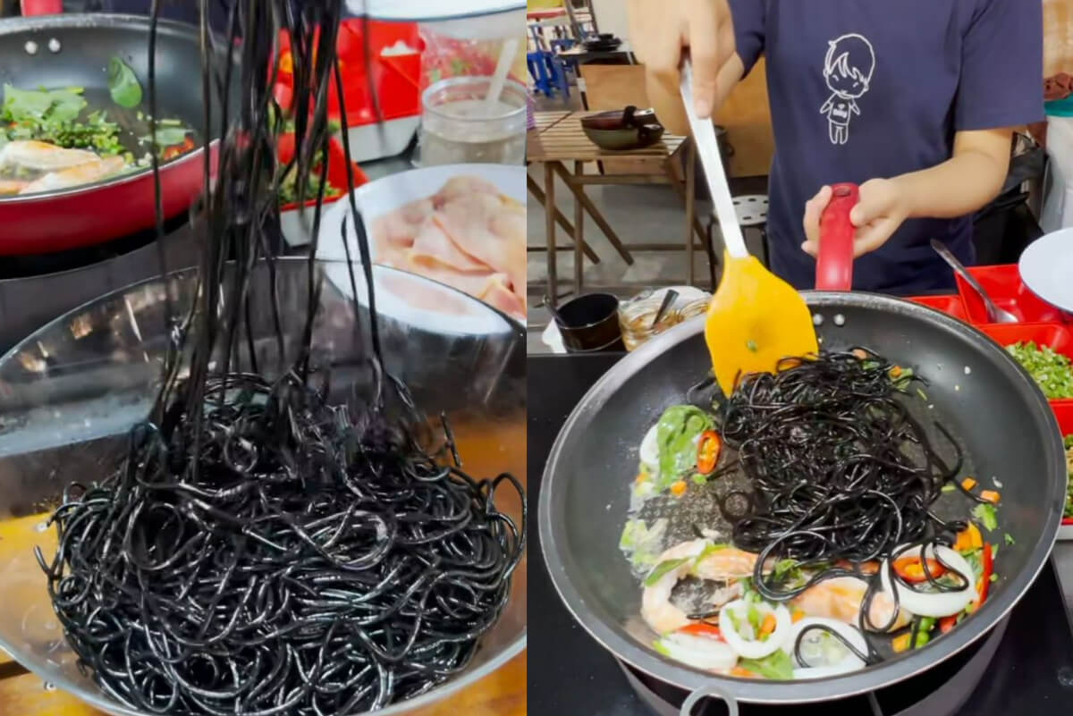 Thailand's Unique Black Noodles Goes Viral