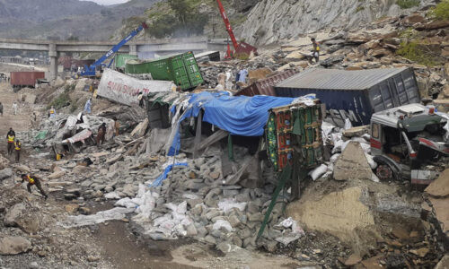 Massive Landslide Near Pakistan’s Khyber Pass Traps Dozens of Trucks